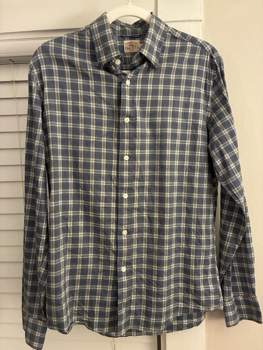 Faherty Movement Plaid Long Sleeve Button Down Shirt Size S 2