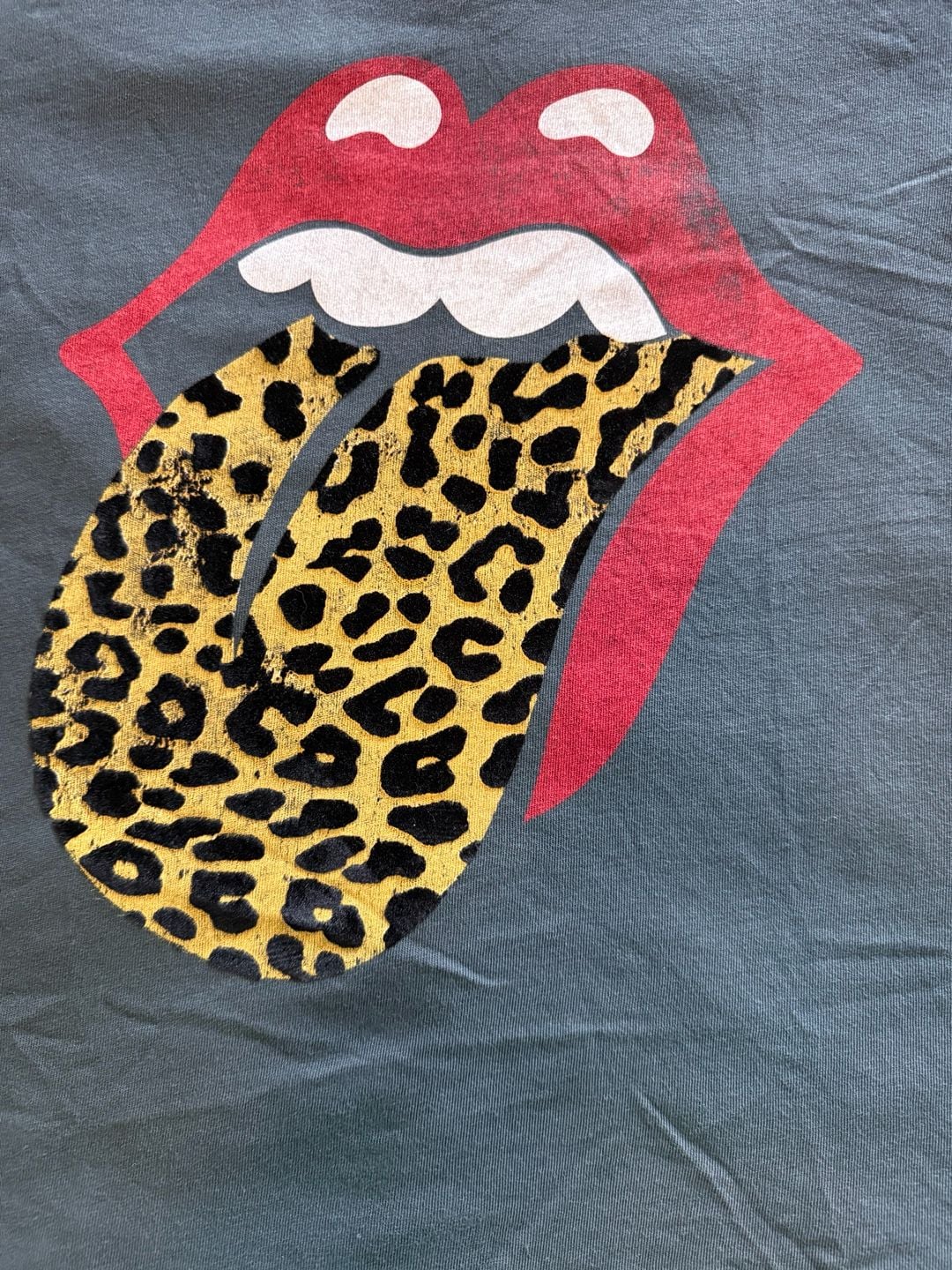 Daydreamer Rolling Stones Leopard Tongue Graphic T-Shirt Size S 4