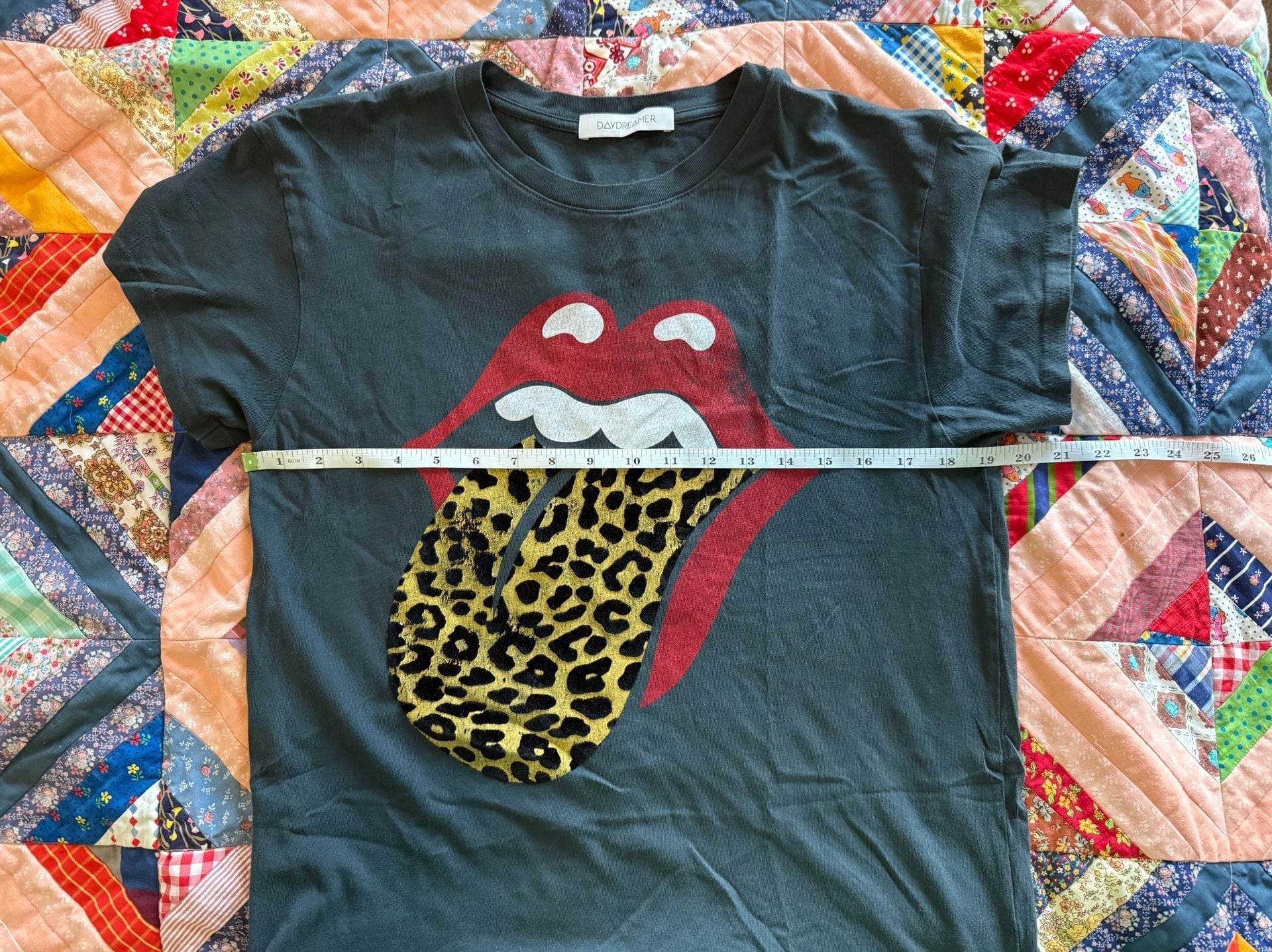 Daydreamer Rolling Stones Leopard Tongue Graphic T-Shirt Size S 7