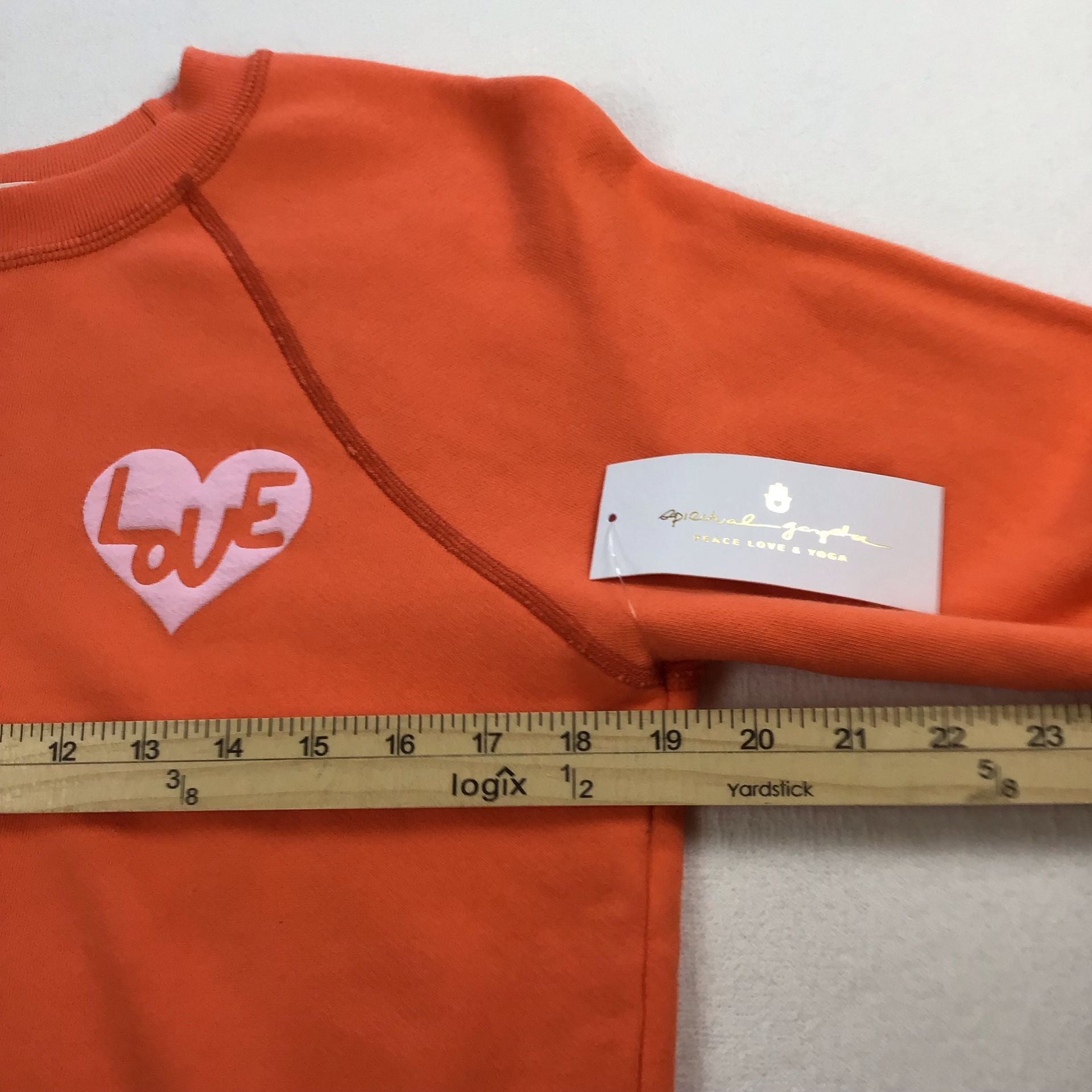 Spiritual Gangster Heart Forever Crew Sweatshirt Orange Size XS 4