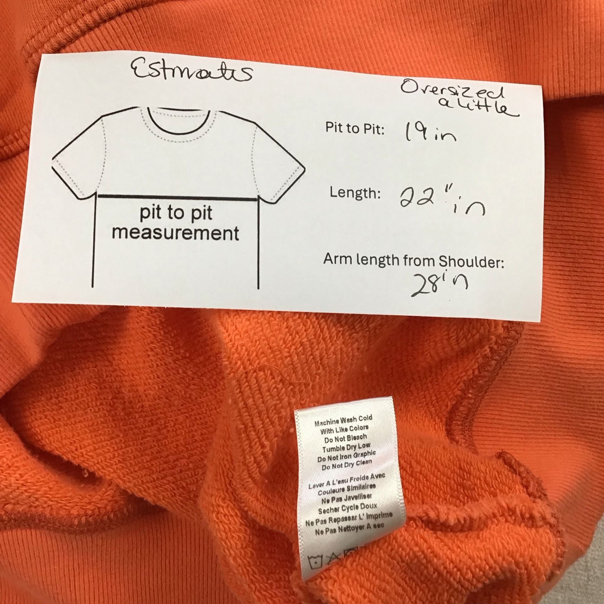 Spiritual Gangster Heart Forever Crew Sweatshirt Orange Size XS 10