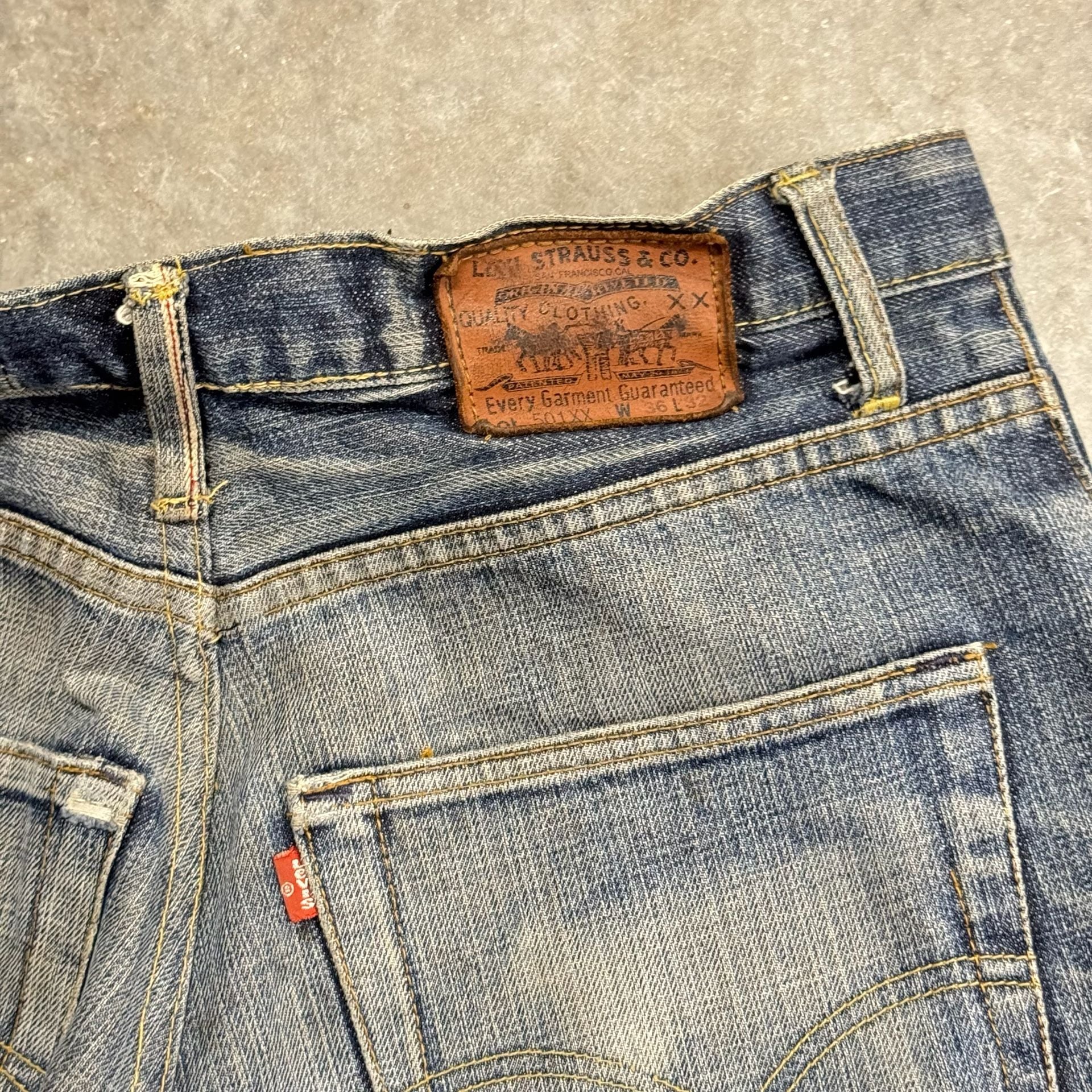 Vintage Levi's 501XX Selvedge Red Line Made in USA Jeans W36 L32 Honeycombs 3