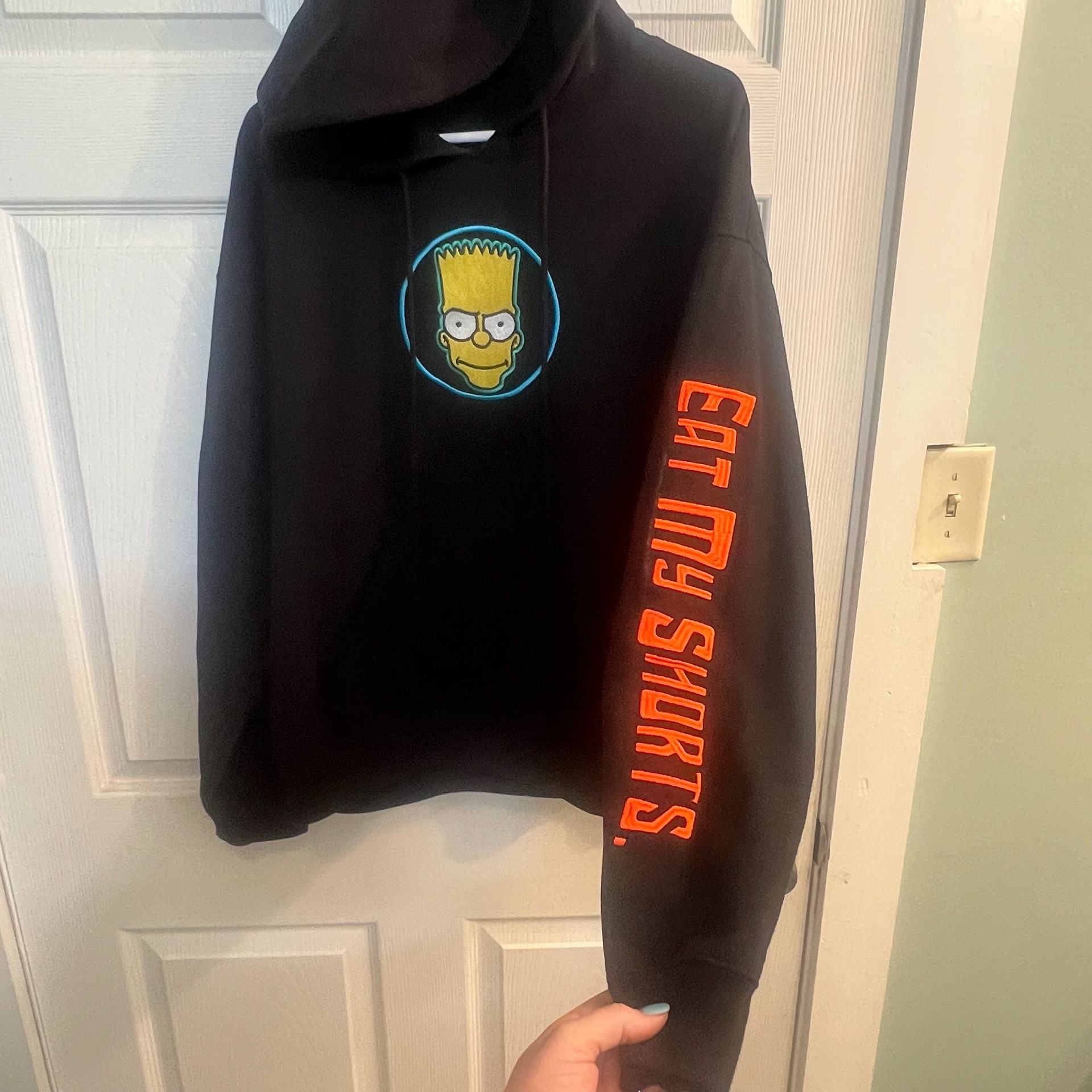 The Simpsons Bart Simpson Embroidered Hoodie & Sweatpants Tracksuit Set Size XL 2