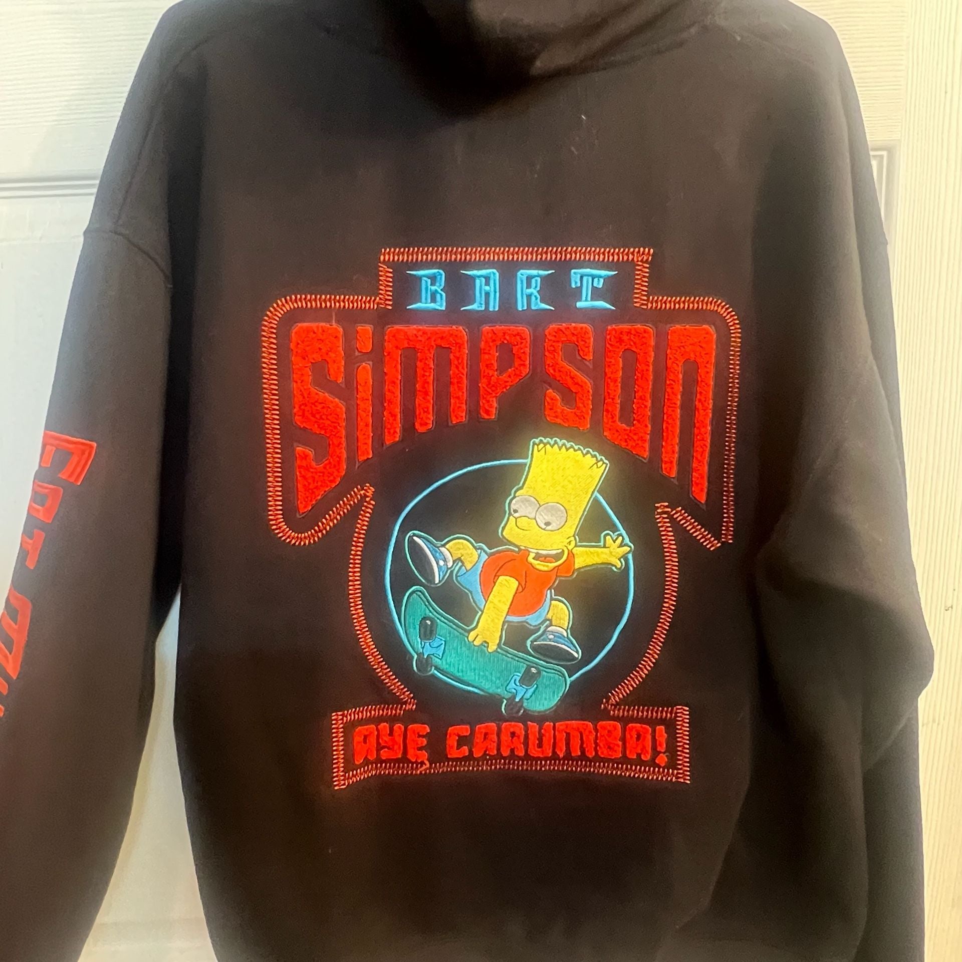 The Simpsons Bart Simpson Embroidered Hoodie & Sweatpants Tracksuit Set Size XL 6