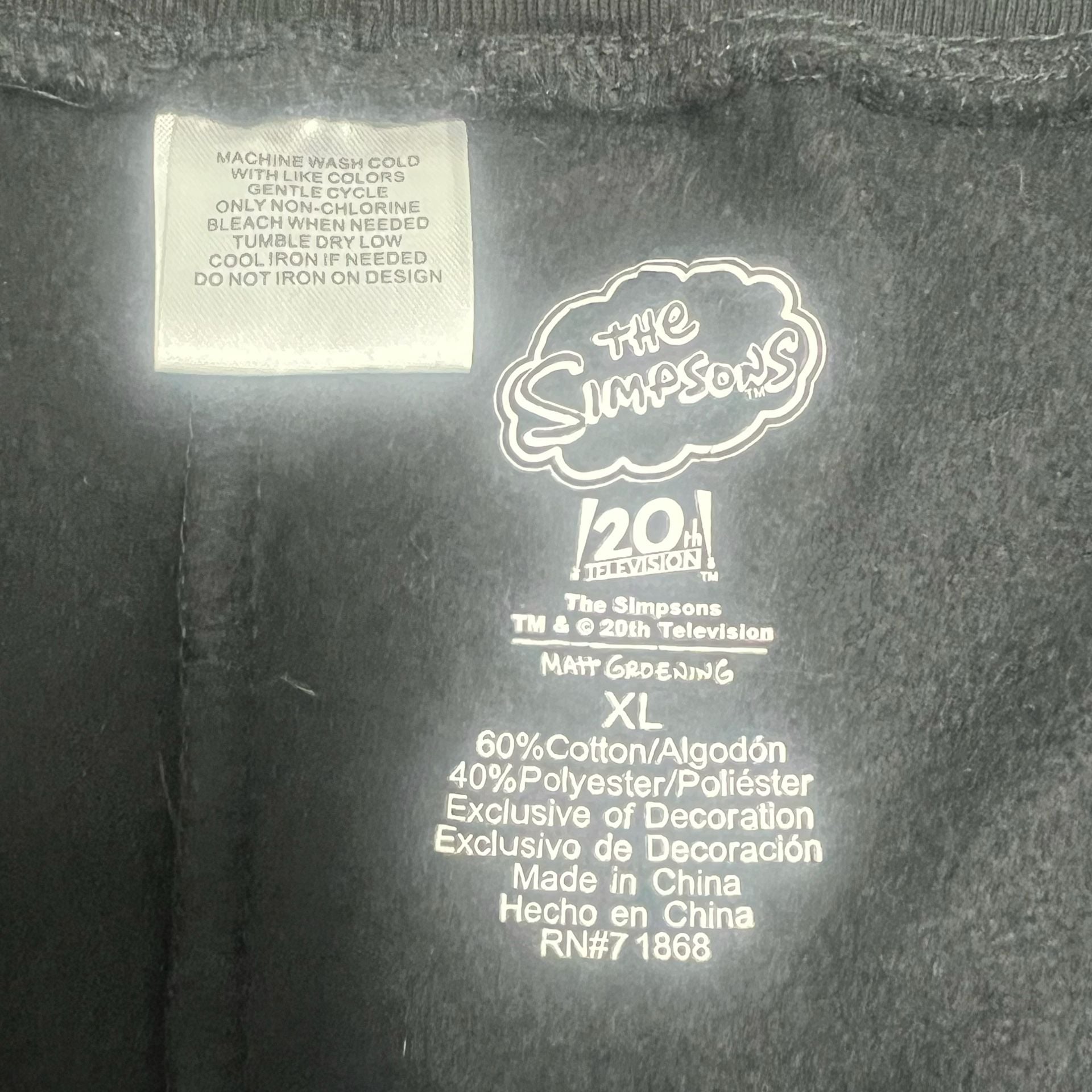 The Simpsons Bart Simpson Embroidered Hoodie & Sweatpants Tracksuit Set Size XL 14