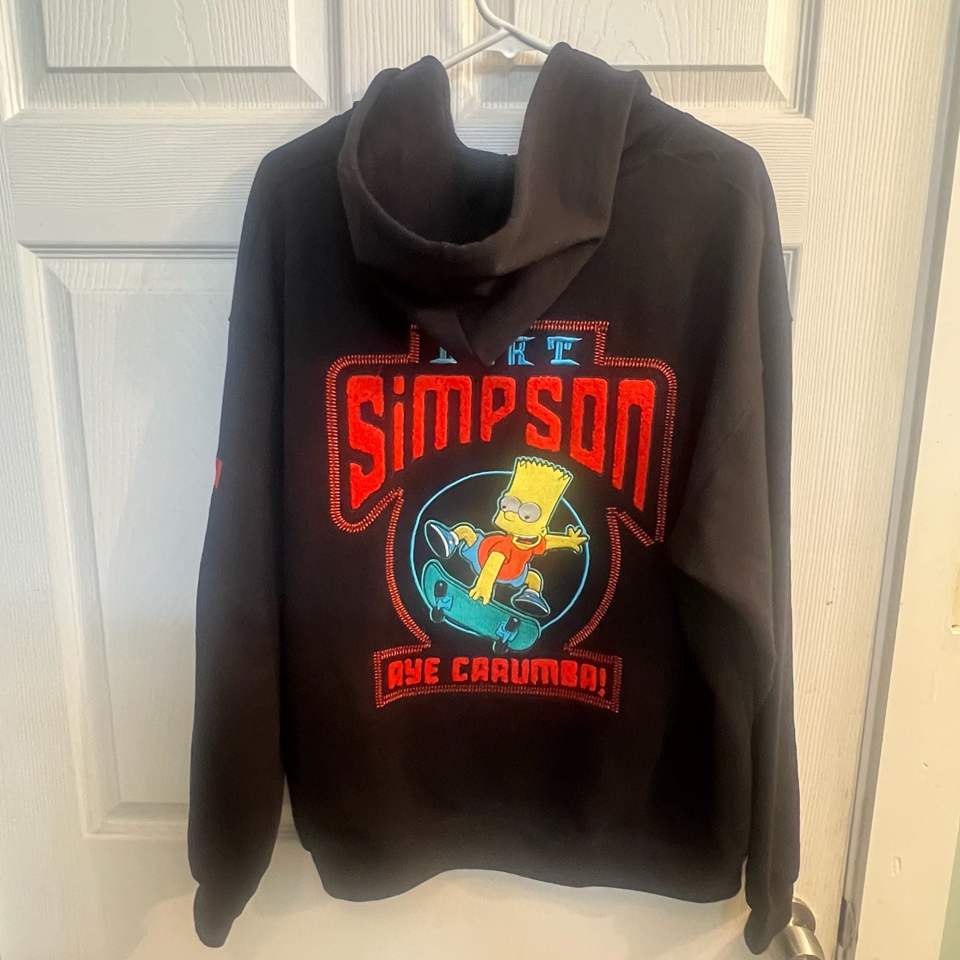 The Simpsons Bart Simpson Embroidered Hoodie & Sweatpants Tracksuit Set Size XL 16