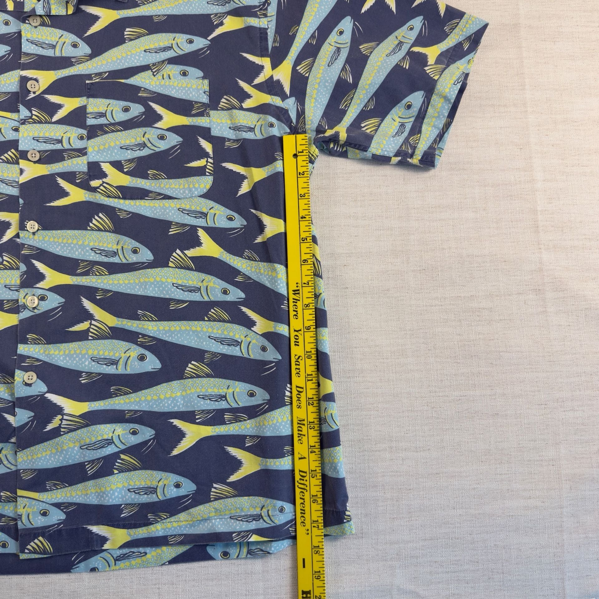 J.Crew Men's Fish Print Short Sleeve Cotton Button Down Shirt Size L 5