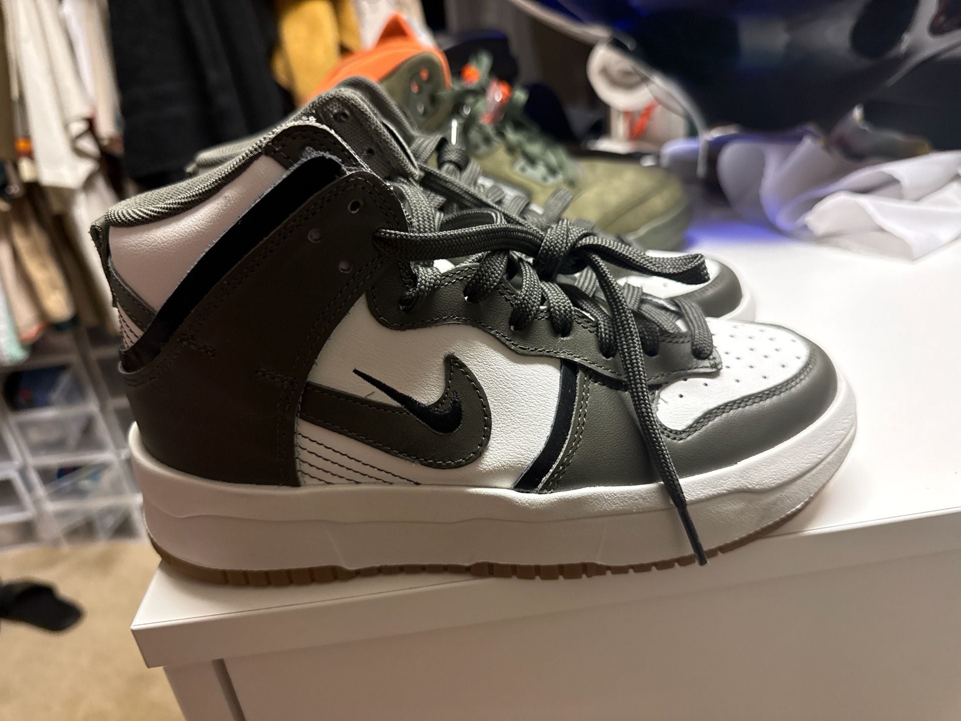 Nike Dunk High Up Cargo Khaki White Women's Size 7 DH3718-103 4