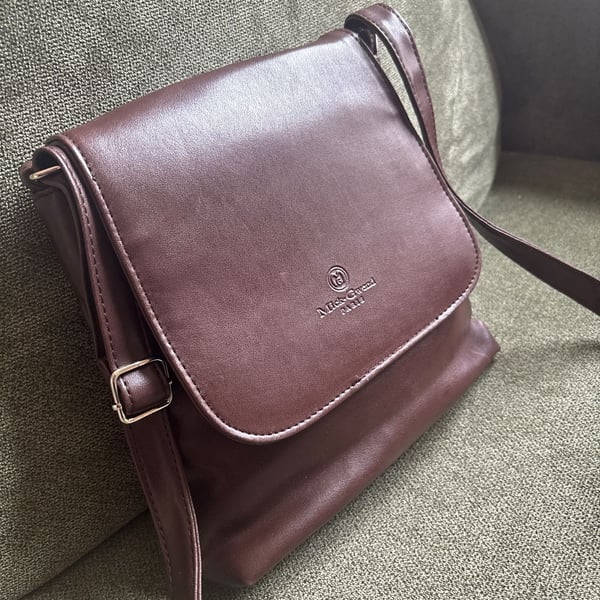 Mick-Chwood Paris Brown Leather Crossbody Flap Bag