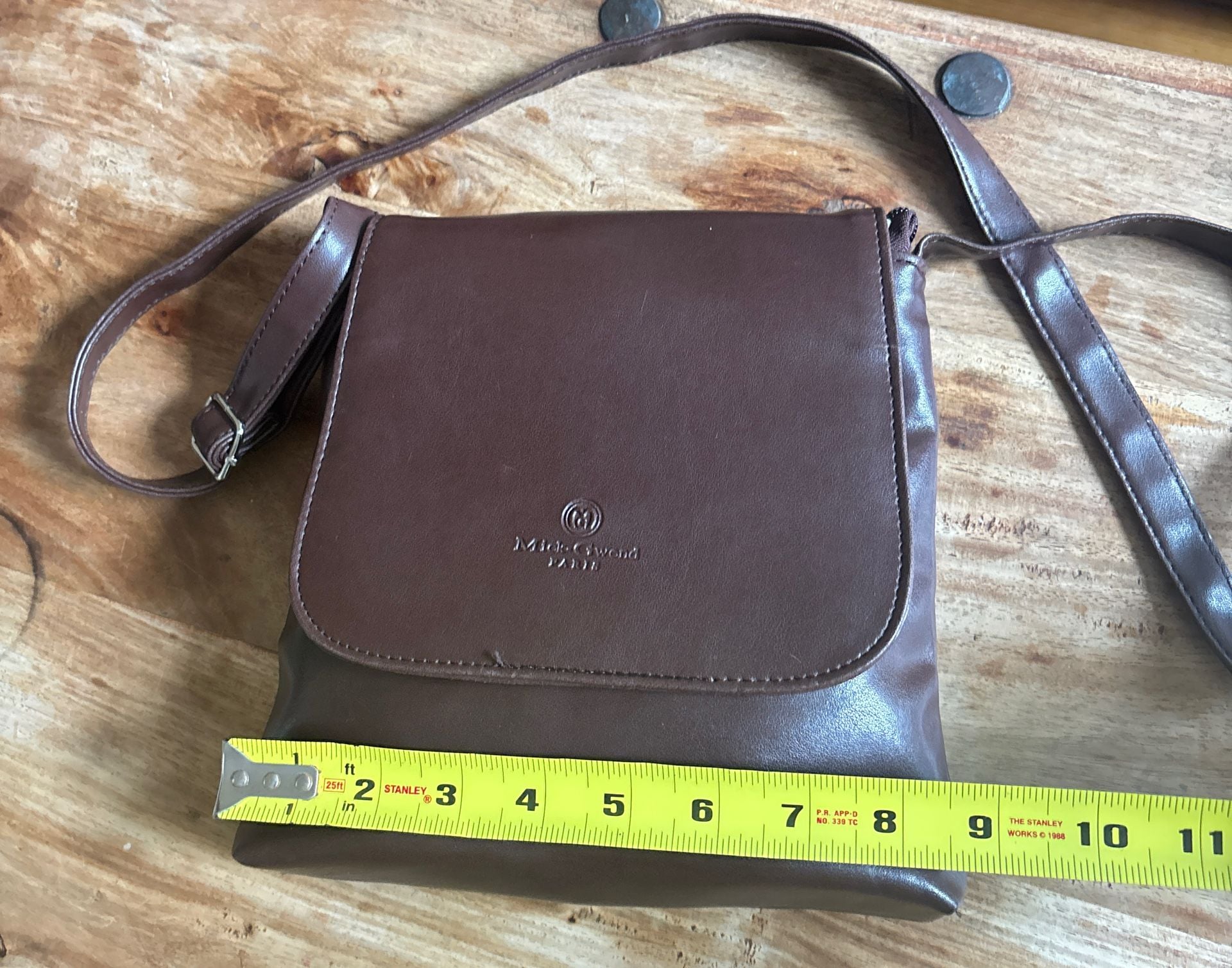 Mick-Chwood Paris Brown Leather Crossbody Flap Bag 13