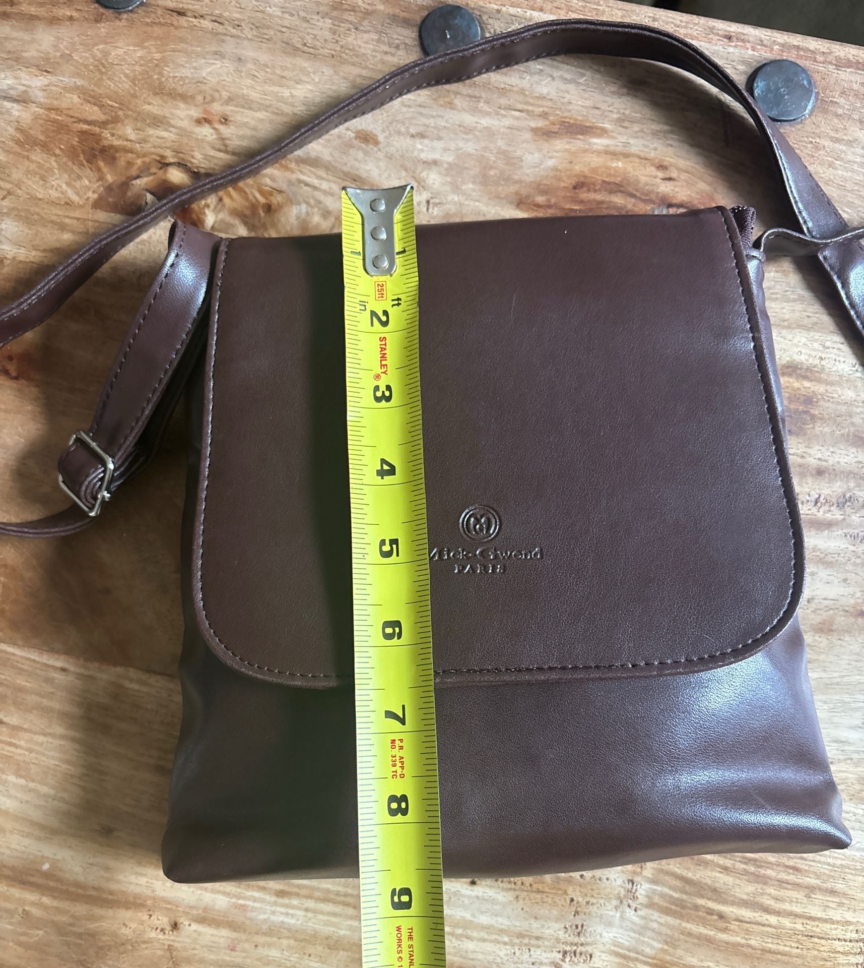 Mick-Chwood Paris Brown Leather Crossbody Flap Bag 14