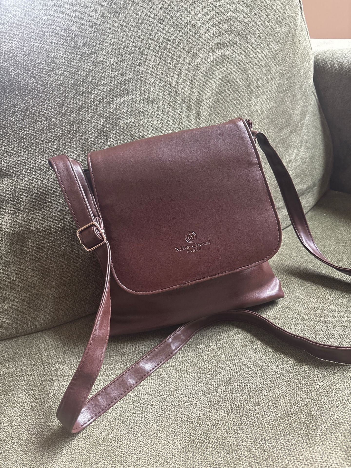 Mick-Chwood Paris Brown Leather Crossbody Flap Bag 15