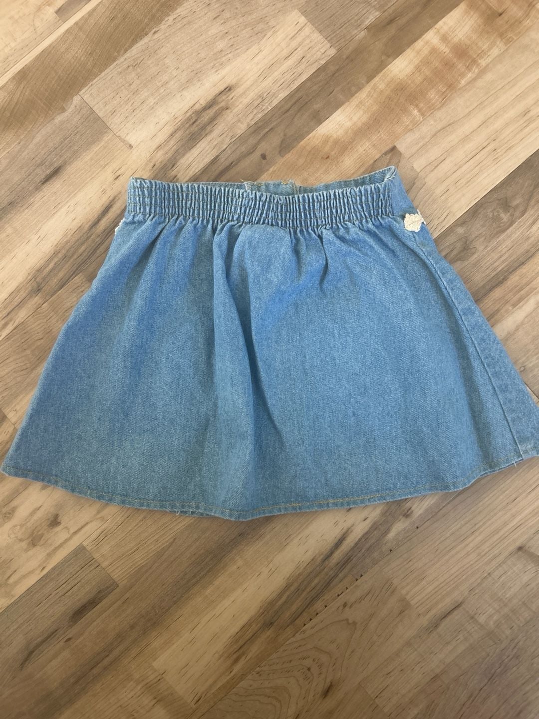 Vintage Baby Baby Lace Trim Denim Skirt Size 4 7
