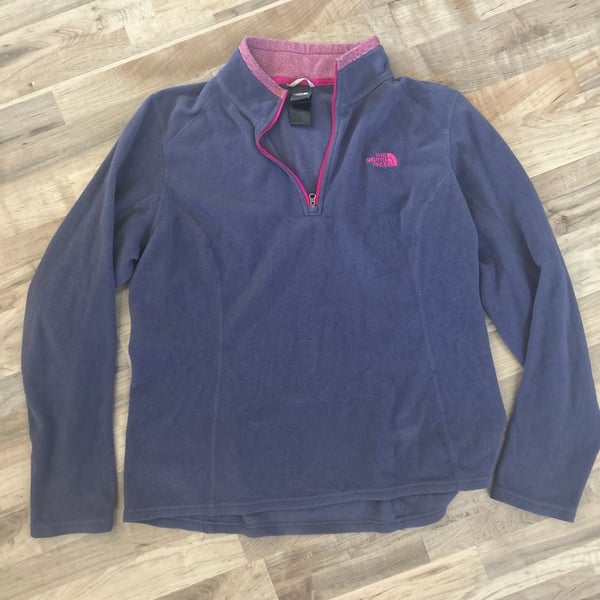 The North Face Women's TKA 100 1/4 Zip Fleece Pullover Purple Size Large