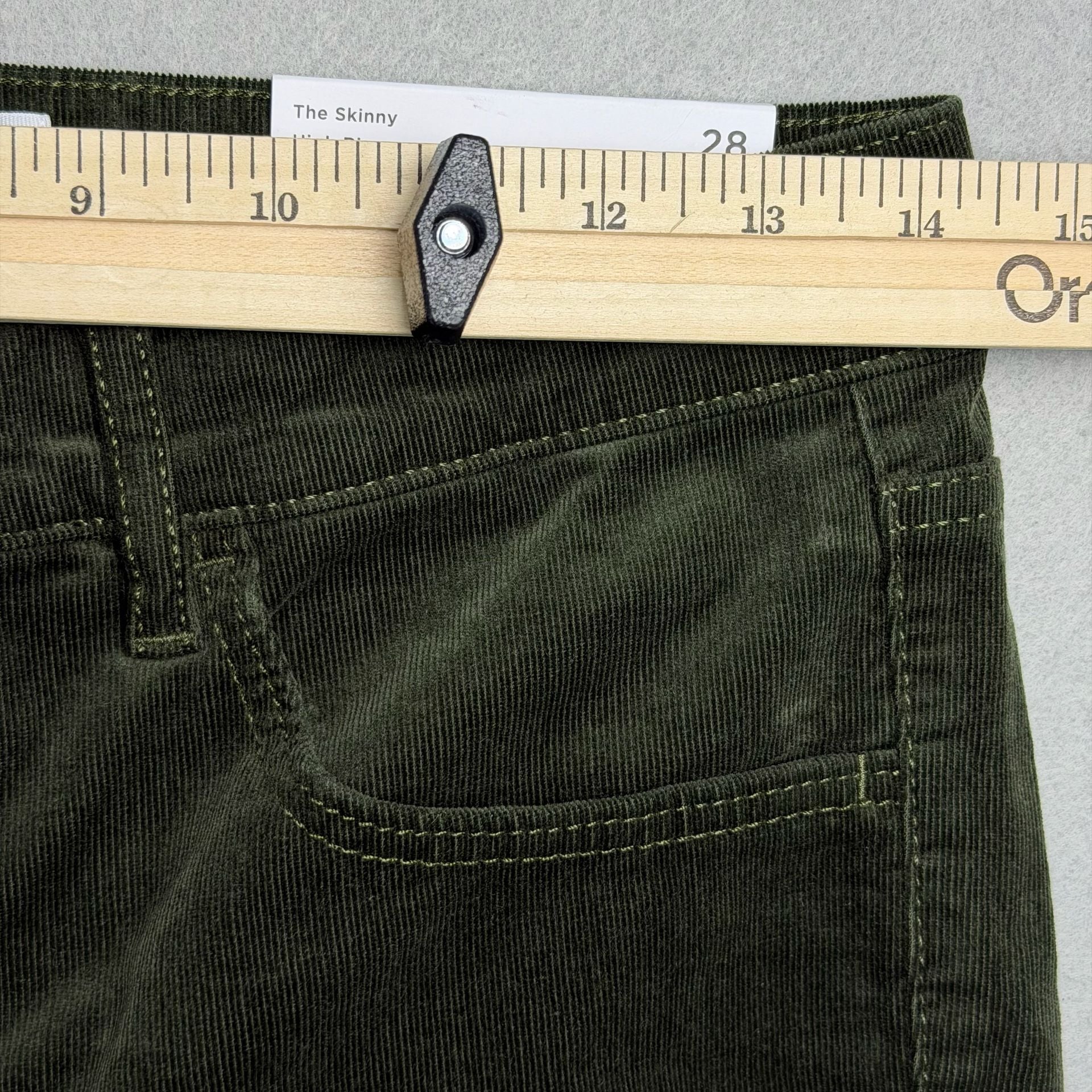 LOFT Corduroy Pants Womens 28/6 Olive Green The Skinny High Rise Stretch NWT 13