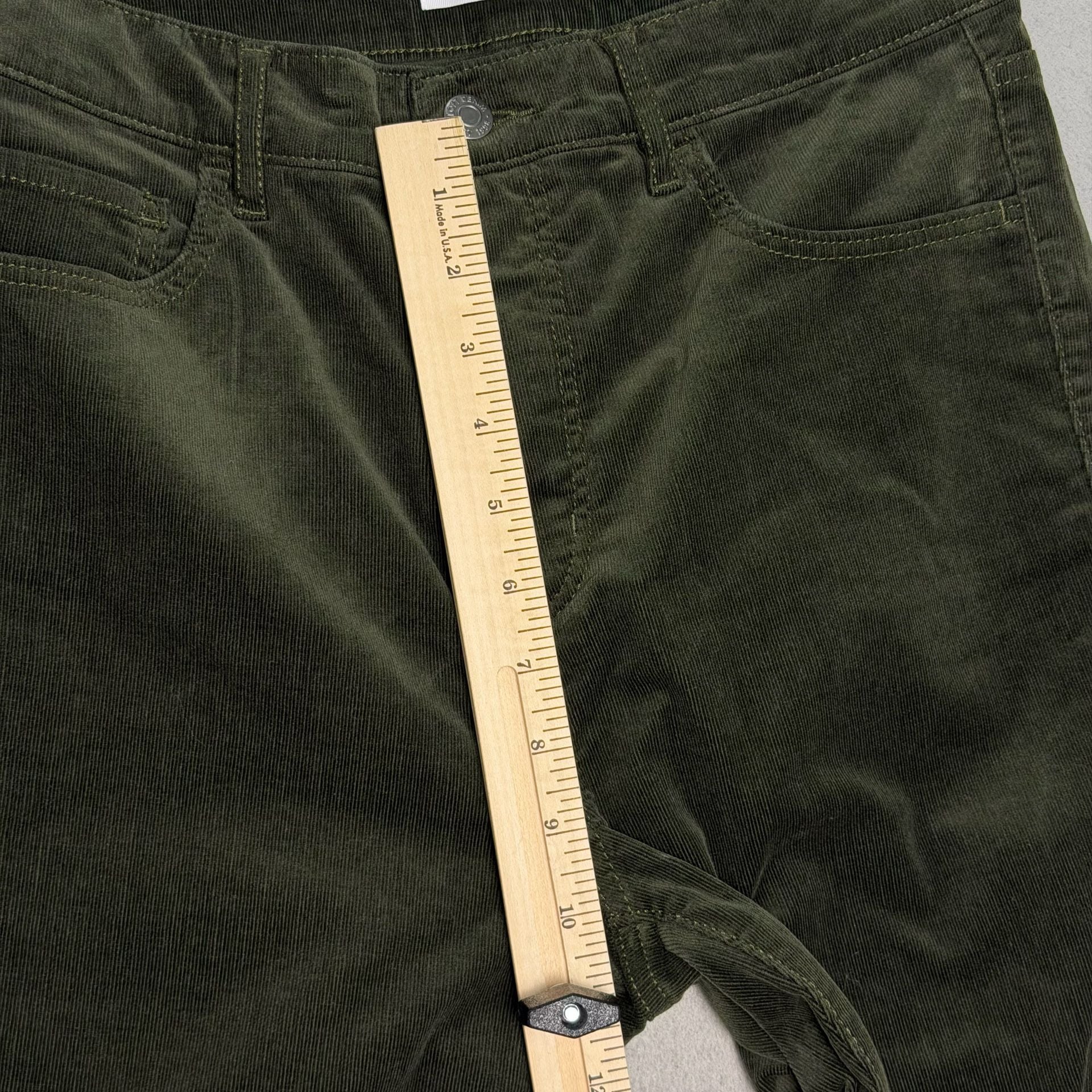 LOFT Corduroy Pants Womens 28/6 Olive Green The Skinny High Rise Stretch NWT 17
