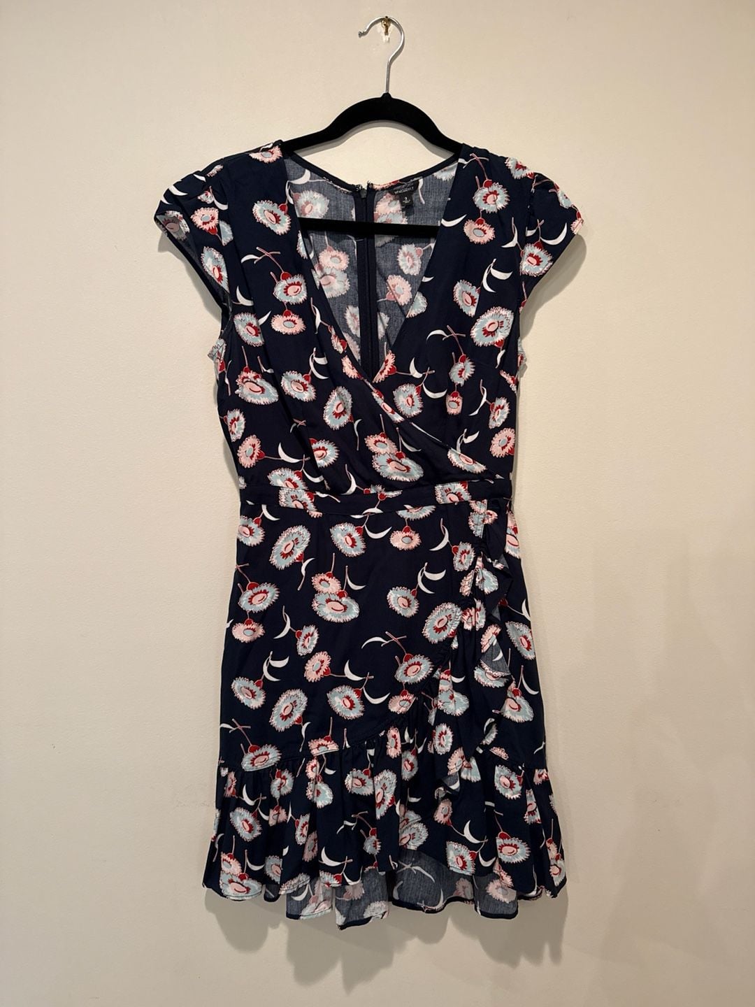 J.Crew Mercantile Floral Faux-Wrap Ruffle Hem Dress Size 2 2