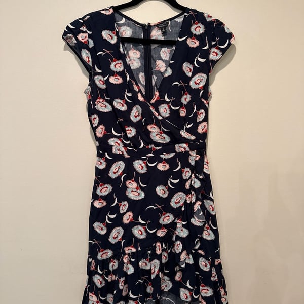 J.Crew Mercantile Floral Faux-Wrap Ruffle Hem Dress Size 2
