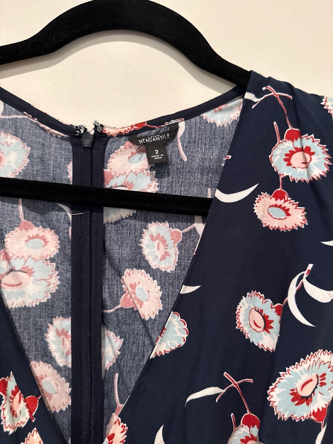 J.Crew Mercantile Floral Faux-Wrap Ruffle Hem Dress Size 2 3