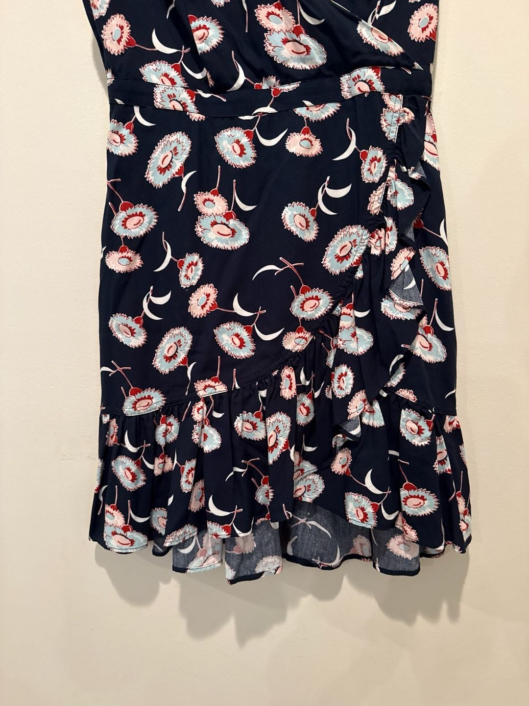 J.Crew Mercantile Floral Faux-Wrap Ruffle Hem Dress Size 2 4