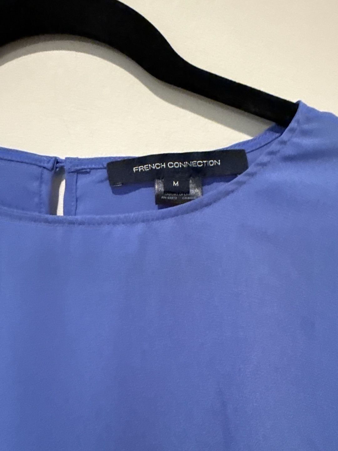 French Connection Blue Peplum Long Sleeve Blouse Size M 3