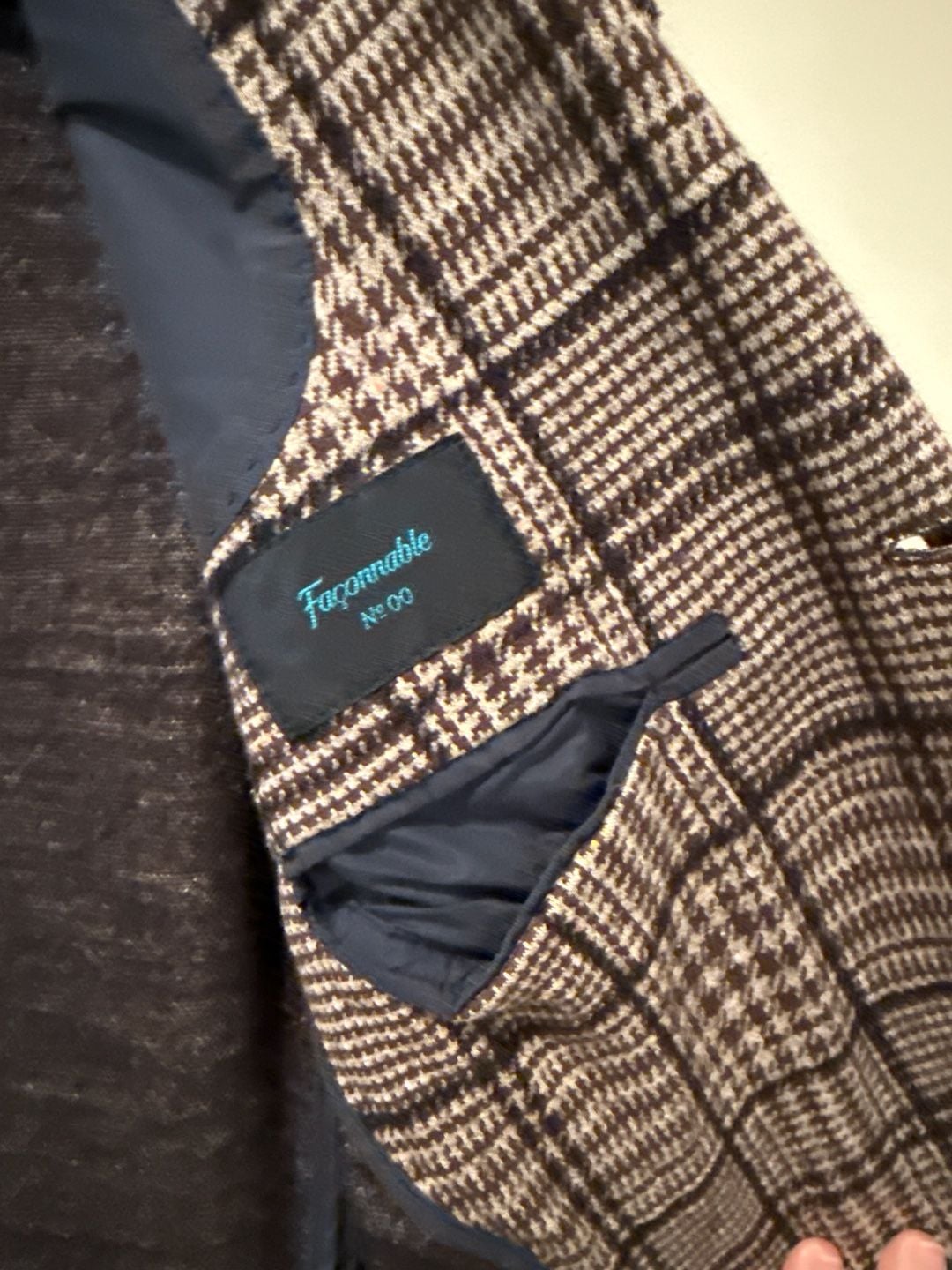 Façonnable No 00 Plaid Houndstooth Blazer Sport Coat Made in Italy US 32 3