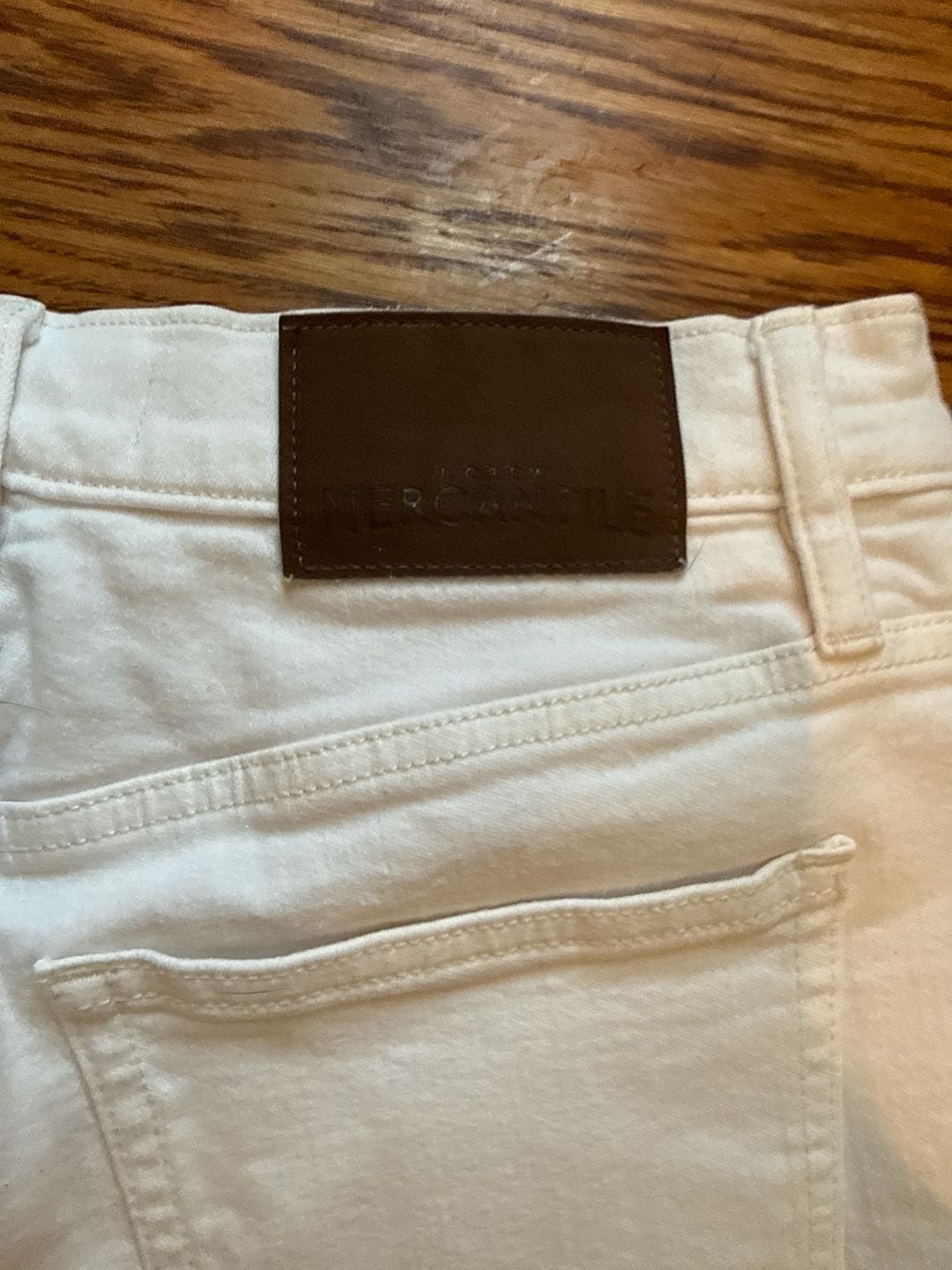 J.Crew Mercantile White Raw Hem Denim Shorts Size 26 4
