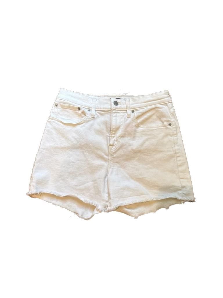 J.Crew Mercantile White Raw Hem Denim Shorts Size 26 2
