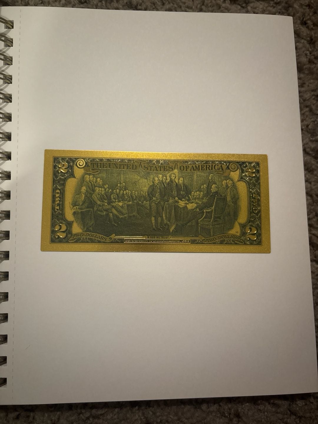 Donald Trump 'Never Surrender' Gold Foil Novelty $2 Bill Collectible Banknote 3