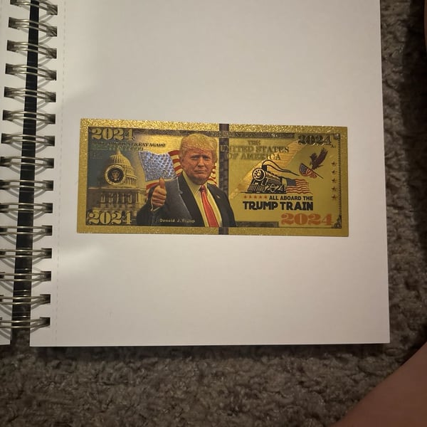 Donald Trump 2024 Trump Train 24K Gold Foil Commemorative Banknote
