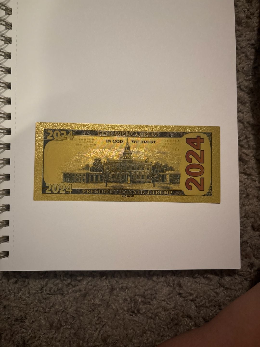 Donald Trump 2024 Trump Train 24K Gold Foil Commemorative Banknote 3