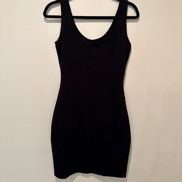 SHEER The Magic Sculpting Tank Bodycon Mini Dress Black Size M
