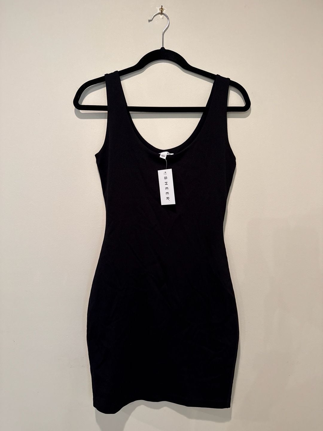 SHEER The Magic Sculpting Tank Bodycon Mini Dress Black Size M 3