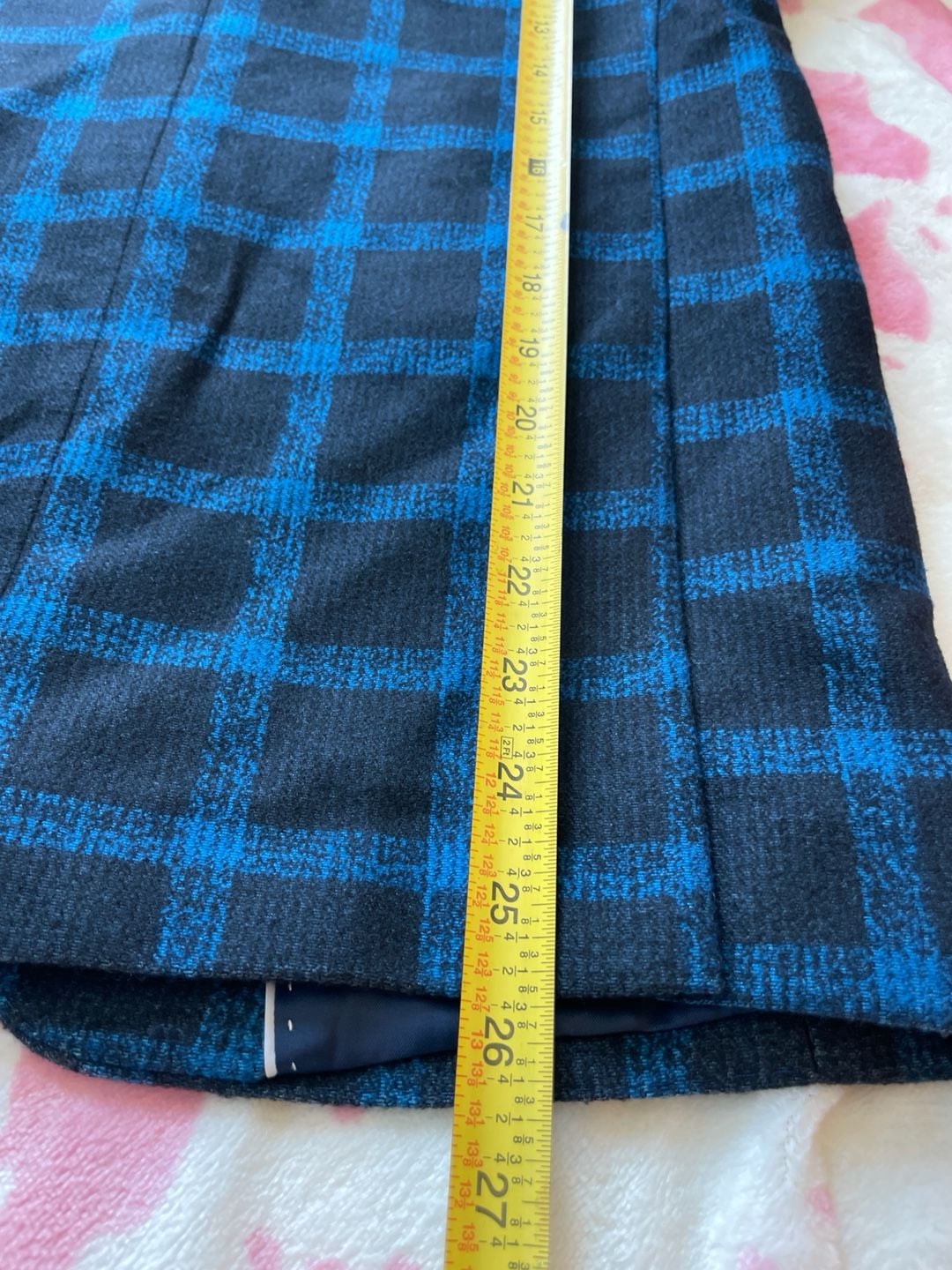 Elie Balleh Blue and Black Plaid Blazer Sport Coat Boy's Size XL 18/20 6