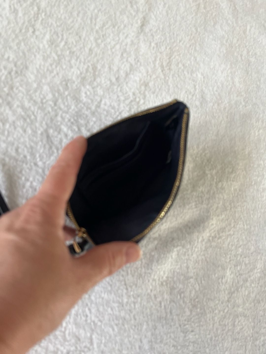 Coach Corner Zip Wristlet in Black Crossgrain Leather 5