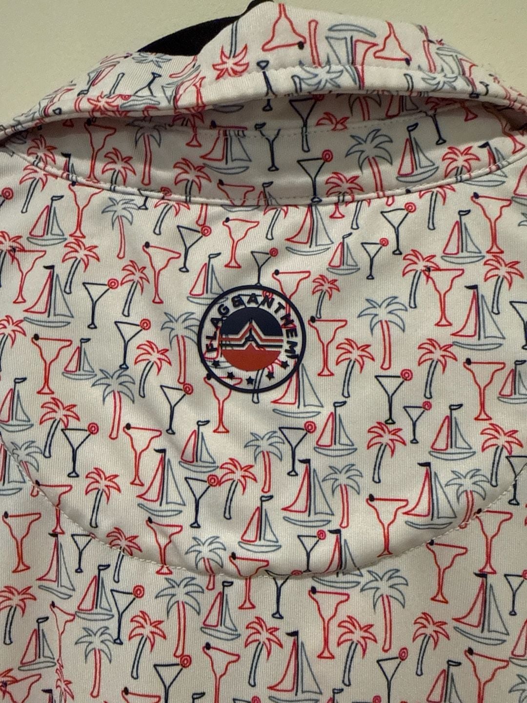 Flag & Anthem MadeFlex Scofield Americana Martini Print Performance Polo XL 5
