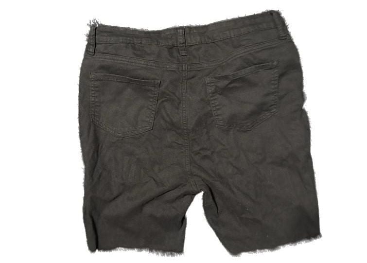 Fashion Nova Black Distressed Raw Hem Denim Shorts Size XL 1