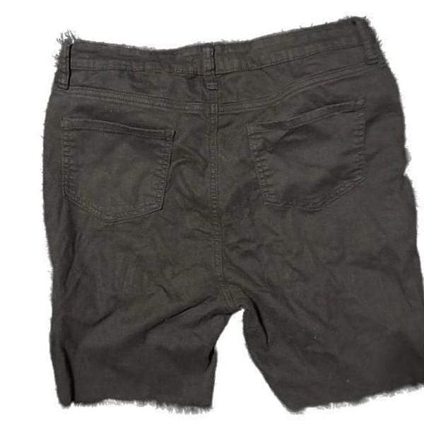 Fashion Nova Black Distressed Raw Hem Denim Shorts Size XL