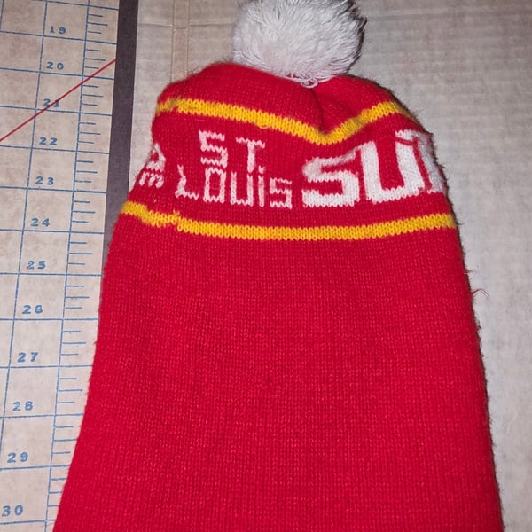 Vintage St Louis Sun Newspaper Cardinals Baseball Beanie Stocking Hat Cap MLB