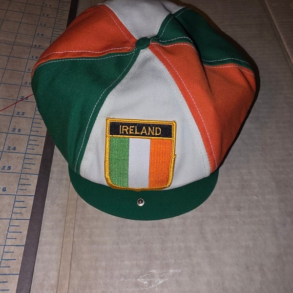 Ireland Patch & Colors Newsboy Snapback Vintage Made In USA w/union label!! EUC