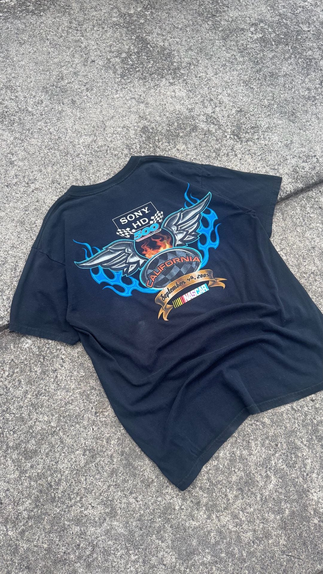 Vintage 2005 NASCAR Sony HD 500 California Speedway T-Shirt Size L 1