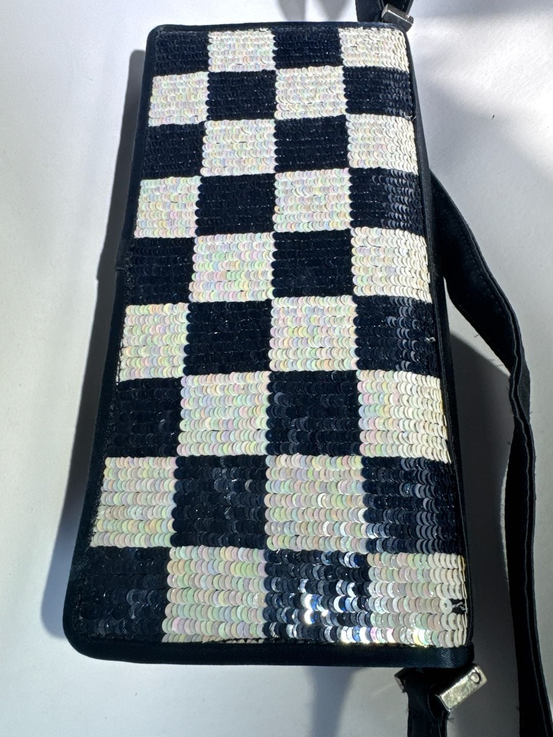 Mimi Moulton New York Checkered Sequin Evening Clutch Bag 7