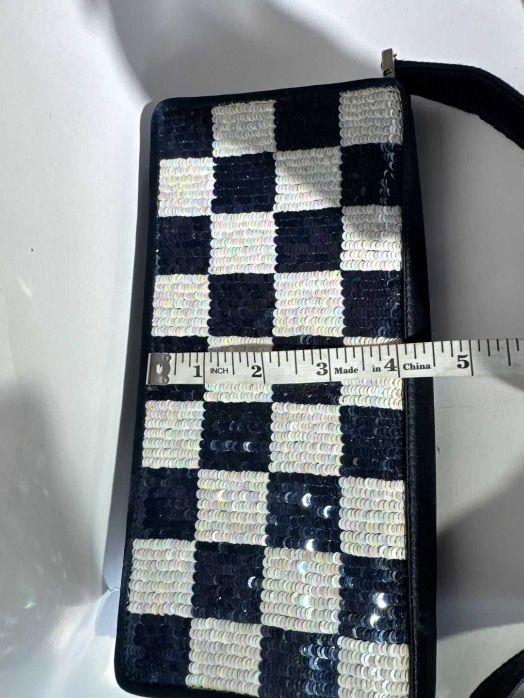 Mimi Moulton New York Checkered Sequin Evening Clutch Bag 11