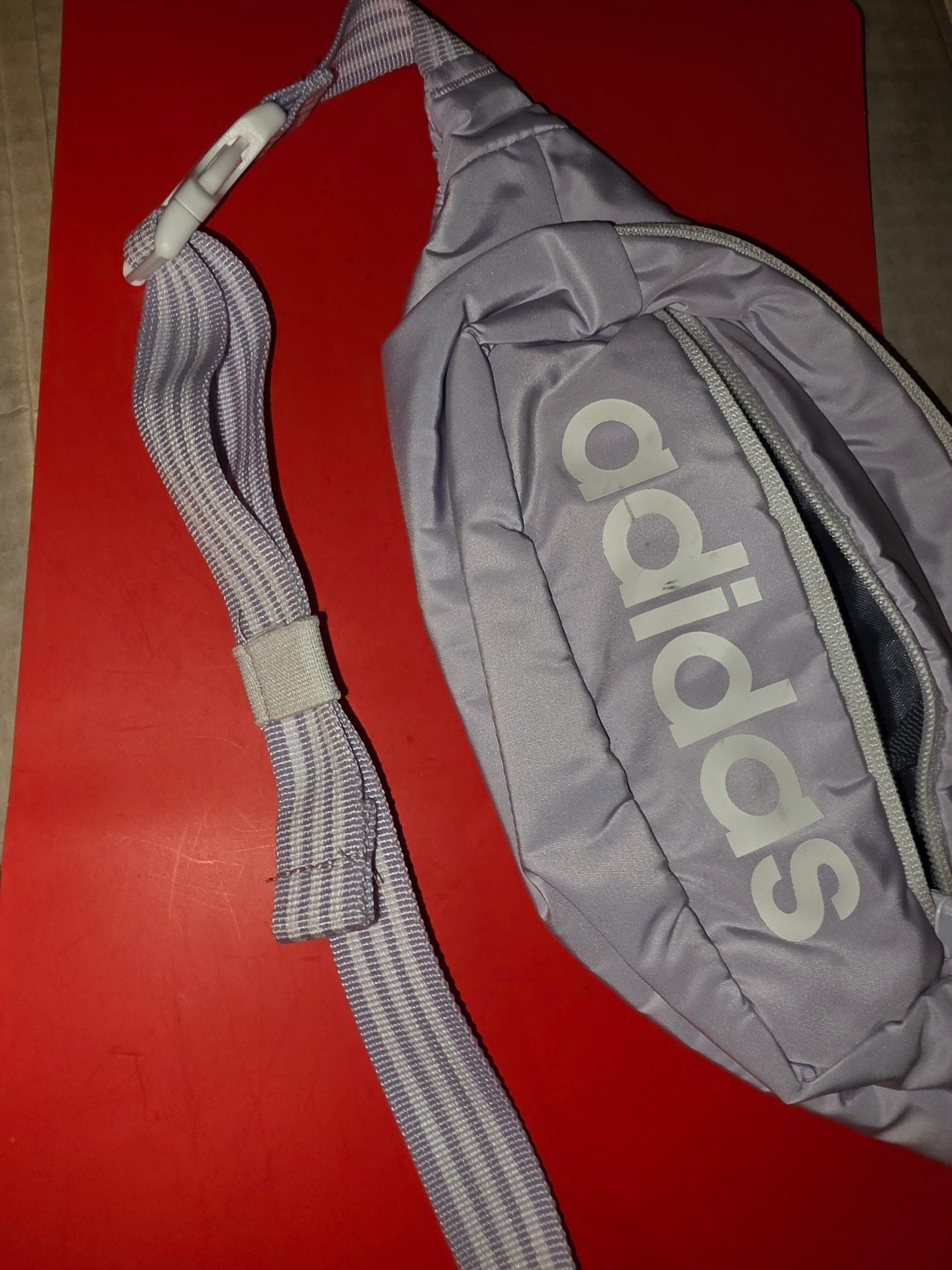 Adidas core crossbody or waist bag pouch in light purple 16