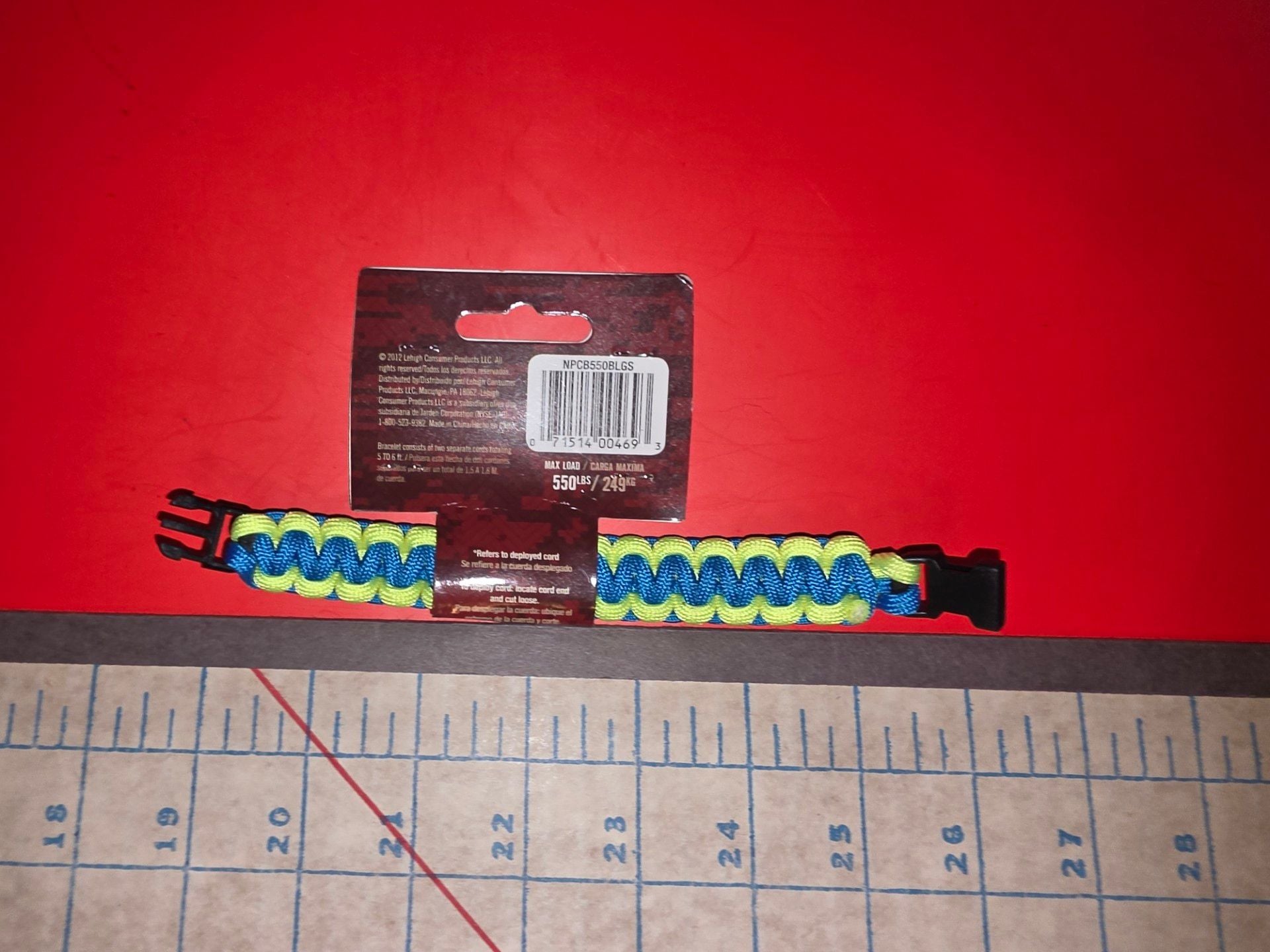 New Secure Line Blue & Yellow Survival Bracelet, SMALL (00468) FS 4