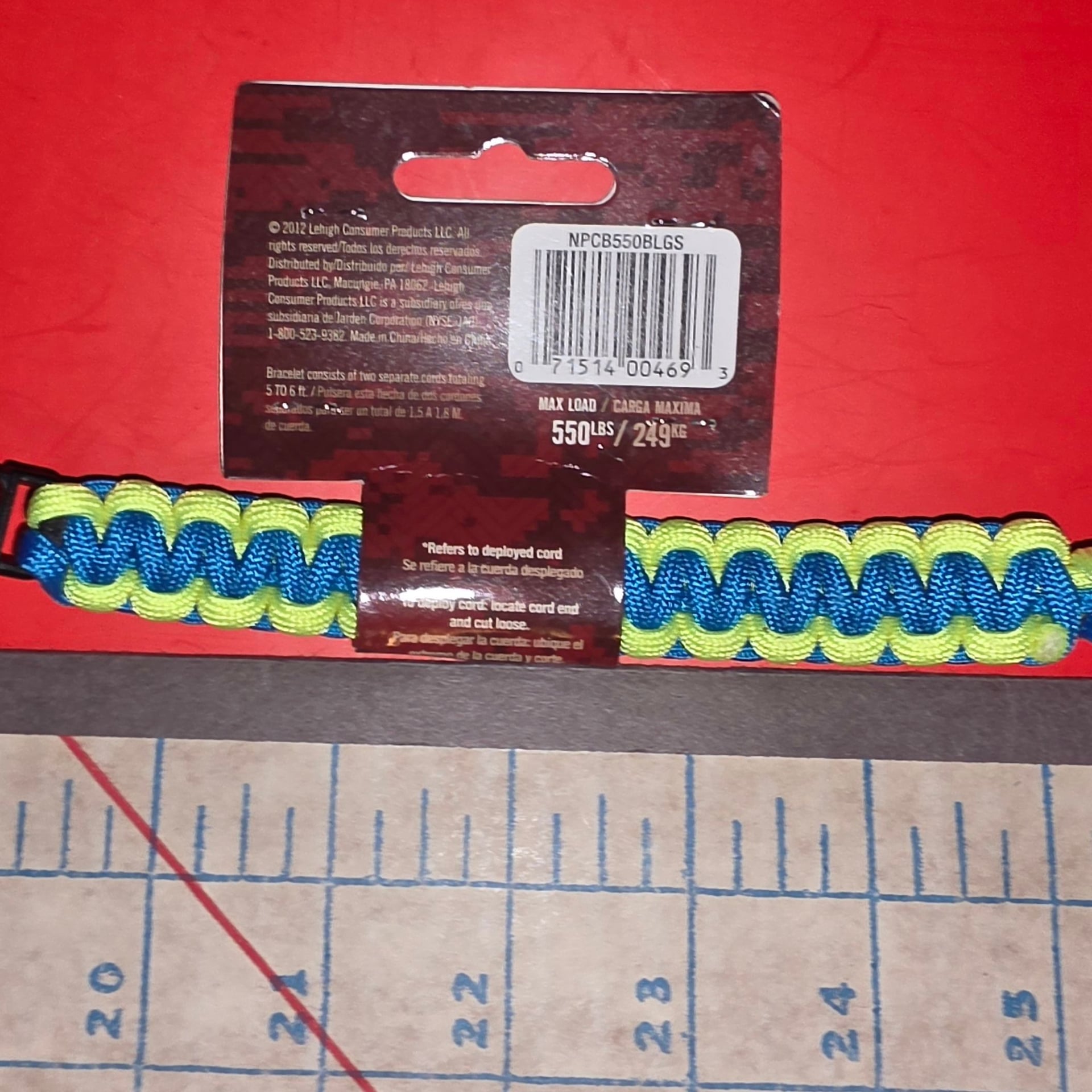 New Secure Line Blue & Yellow Survival Bracelet, SMALL (00468) FS 5