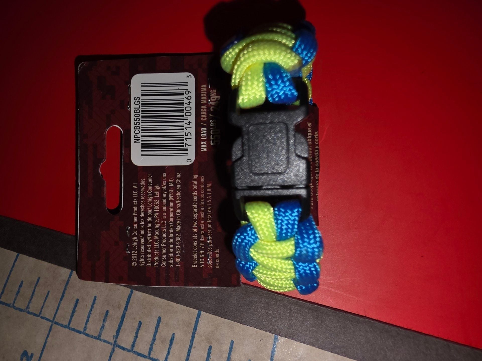 New Secure Line Blue & Yellow Survival Bracelet, SMALL (00468) FS 6