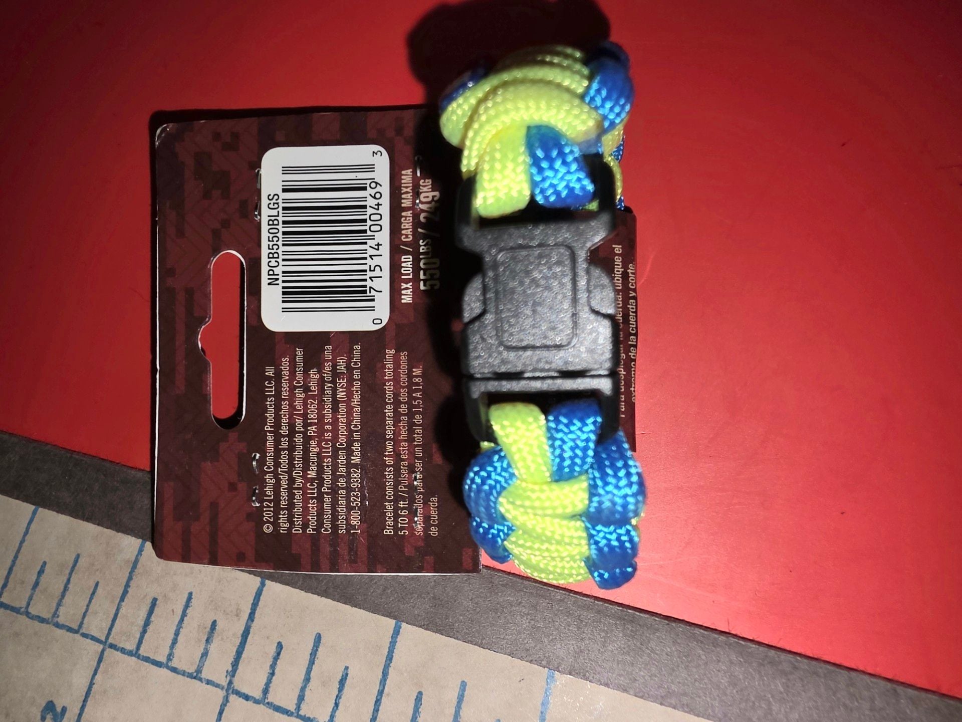 New Secure Line Blue & Yellow Survival Bracelet, SMALL (00468) FS 7