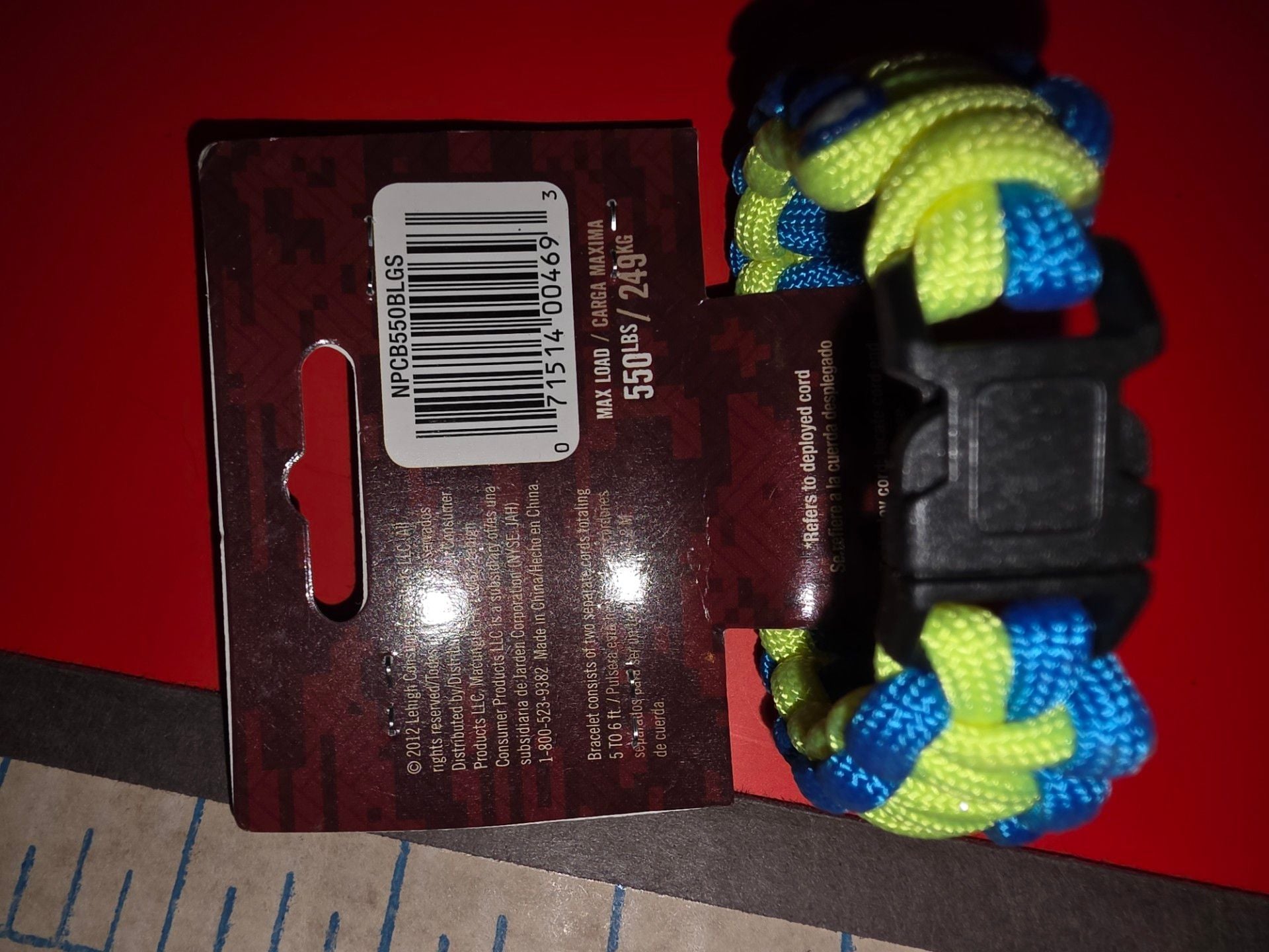New Secure Line Blue & Yellow Survival Bracelet, SMALL (00468) FS 8