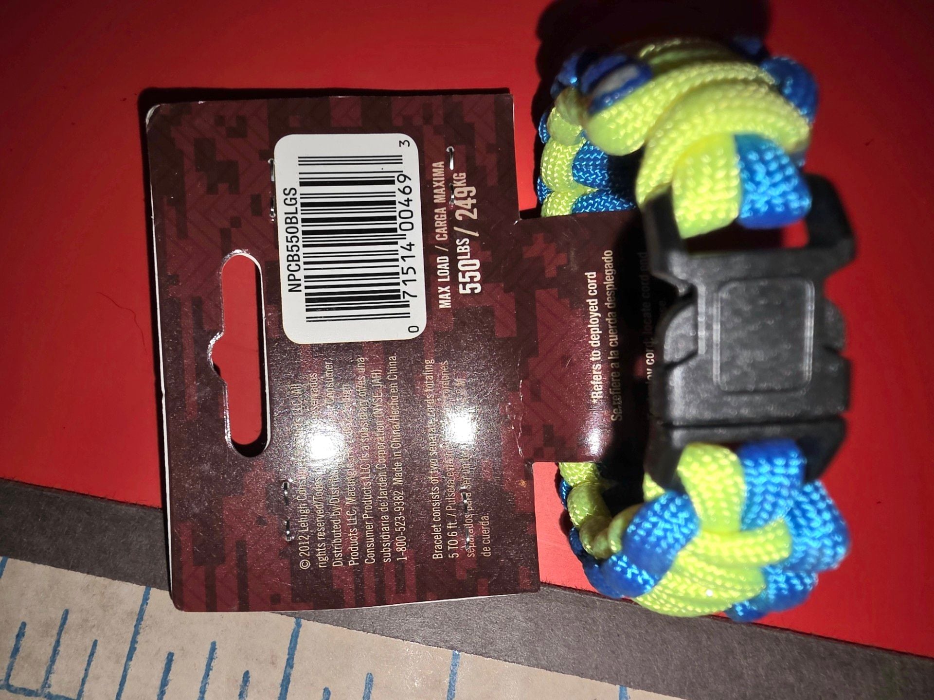 New Secure Line Blue & Yellow Survival Bracelet, SMALL (00468) FS 9